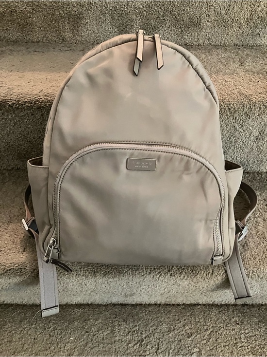 IN GREAT CONDITION! KATE SPADE LARGE “DAWN” LIGHT GRAY WATER RESISTANT BACKPACK main image 12